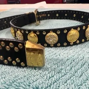 (男女兼用) 90/36 VERSACE ゴールド レザー ベルト レディース デザイナー ベルト | ヴェルサーチェ 日本